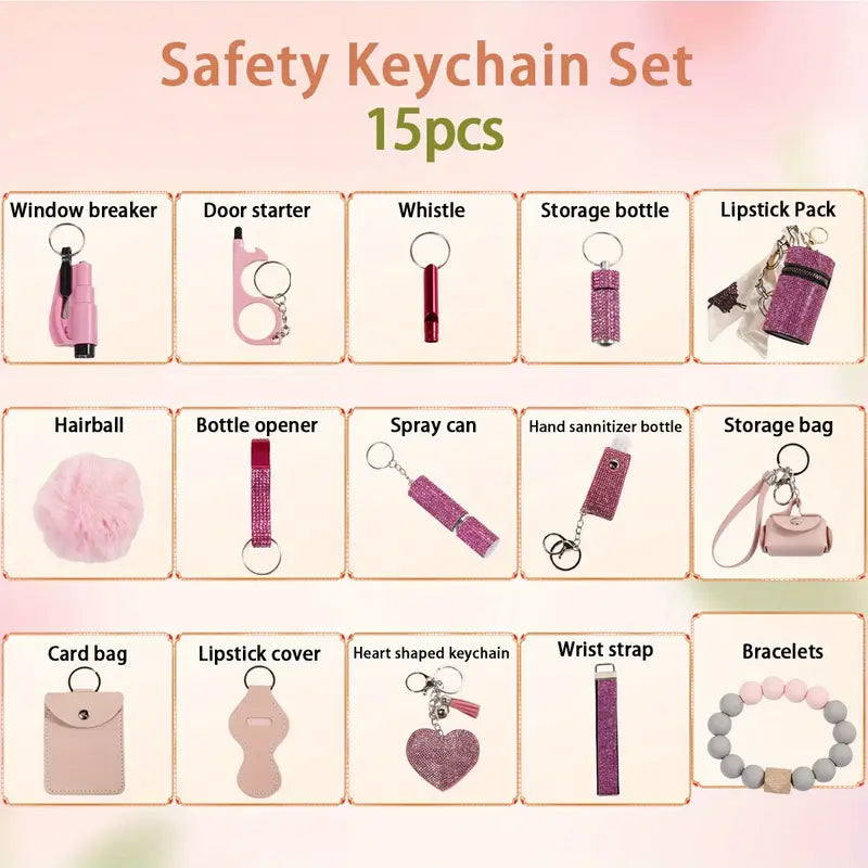 PORTE CLE DE SECURITE POUR FEMME 15 PIECES