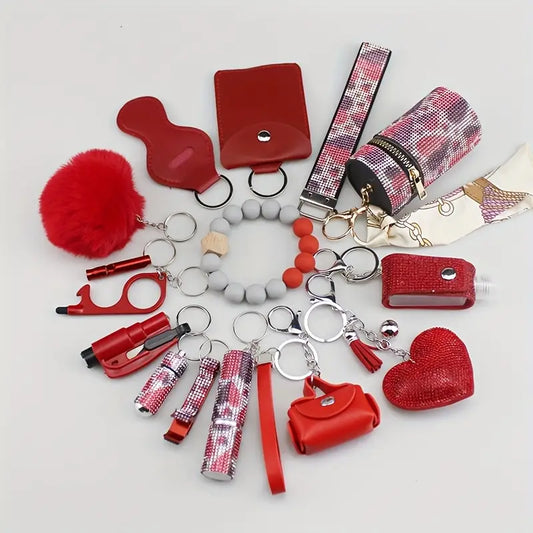 PORTE-CLES DE DEFENSE  15 PIECES A MOTIF